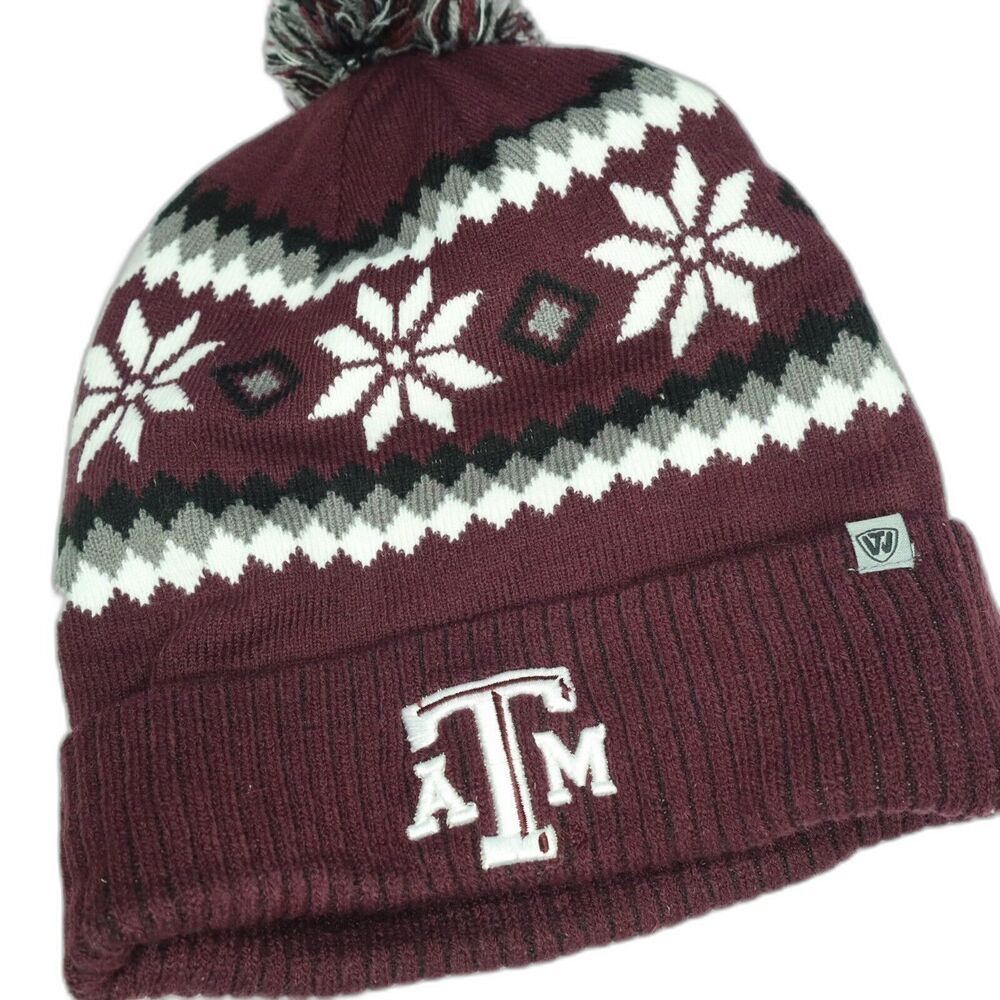 Texas A&M Aggies Beanie Maroon NCAA Cap Pom Pom